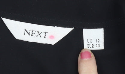 Next Womens Black Lace Collar Bodysuit UK 12 Long Sleeve Party