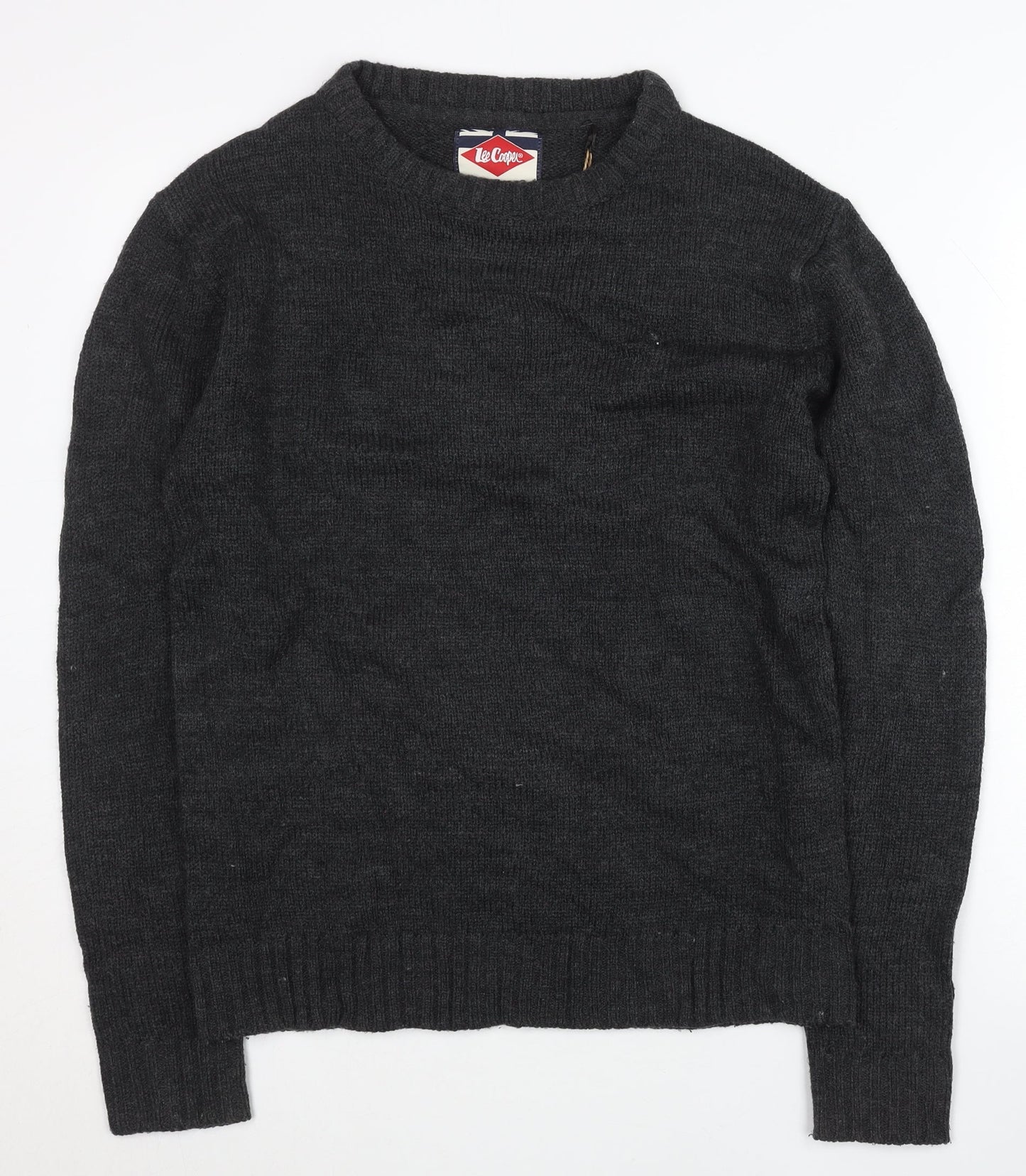 Lee Cooper Mens Black S Pullover Crew Neck Knit Jumper