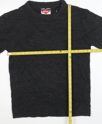 Lee Cooper Mens Black S Pullover Crew Neck Knit Jumper