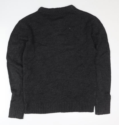 Lee Cooper Mens Black S Pullover Crew Neck Knit Jumper