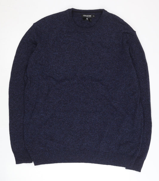 Debenhams Mens Blue XL Wool Blend Crew Neck Jumper Pullover
