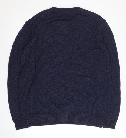 Debenhams Mens Blue XL Wool Blend Crew Neck Jumper Pullover