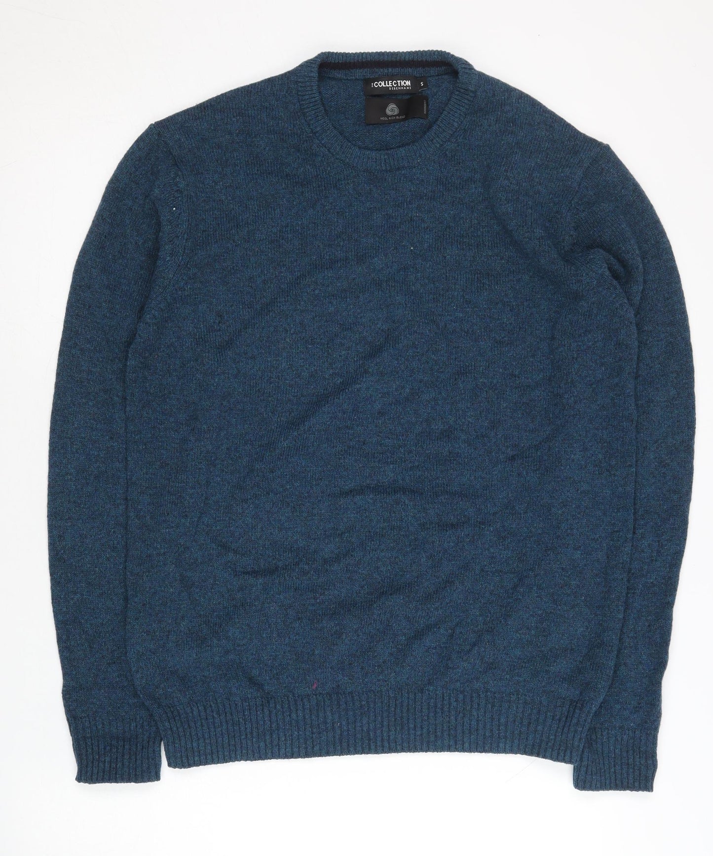 Debenhams Men’s Blue Wool Blend Jumper Size S Crew Neck