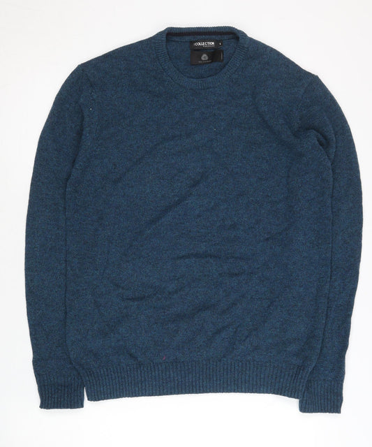Debenhams Men’s Blue Wool Blend Jumper Size S Crew Neck