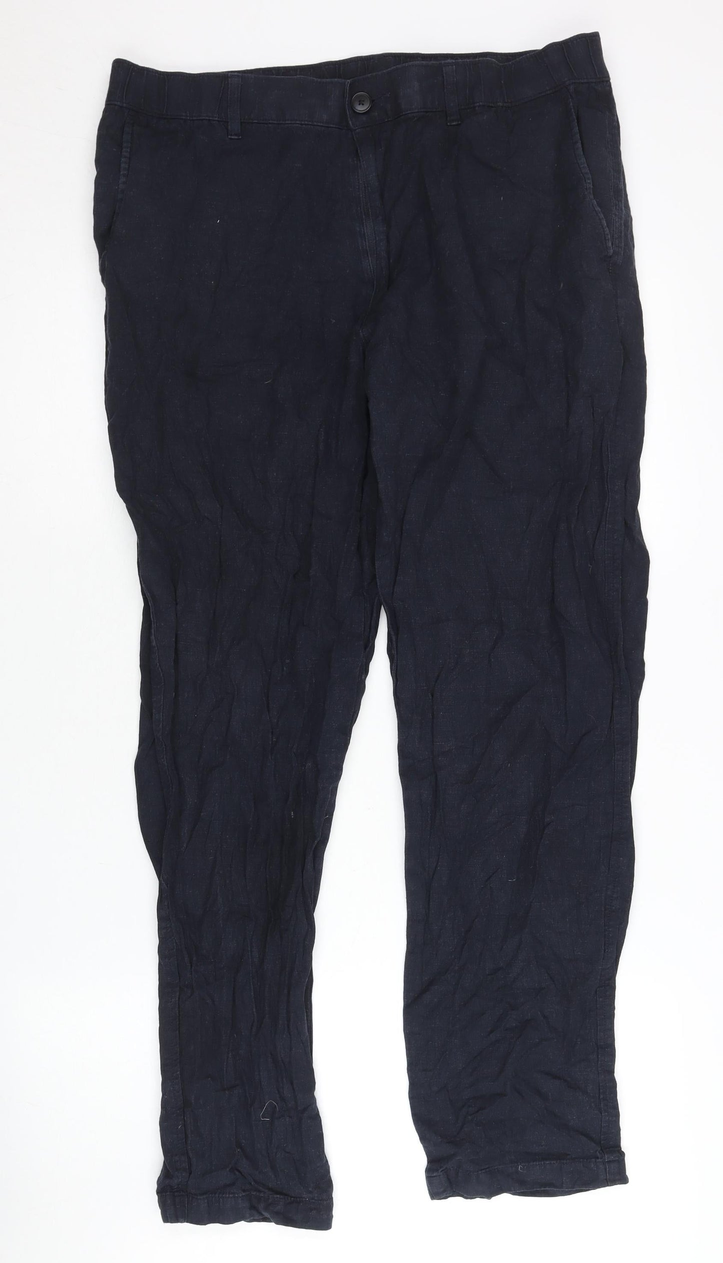 Womens UK Size L Uniqlo Regular Fit Chino Black Trousers