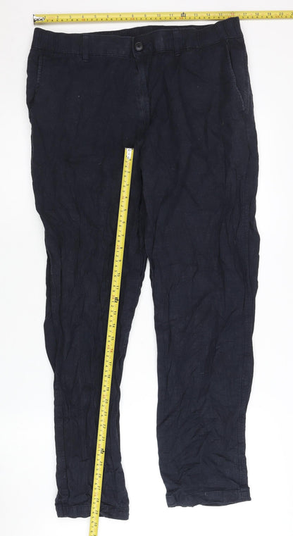 Womens UK Size L Uniqlo Regular Fit Chino Black Trousers
