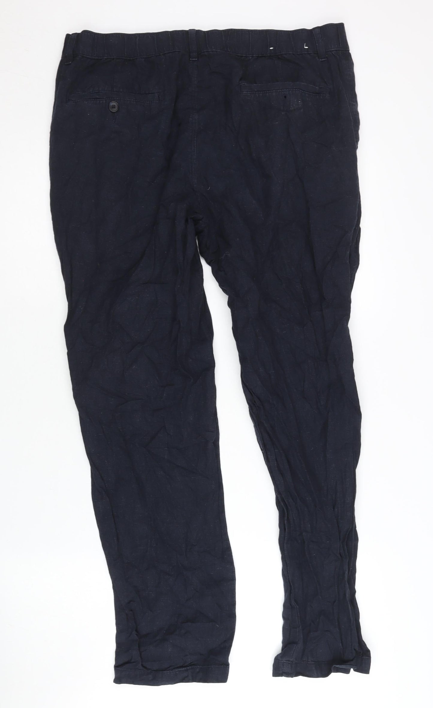 Womens UK Size L Uniqlo Regular Fit Chino Black Trousers