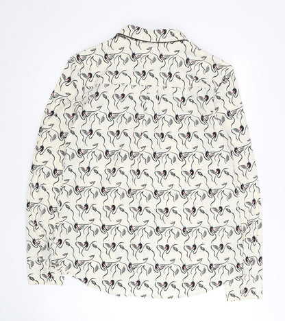 Next Women’s Ivory Animal Print Button-Up Shirt Size 10