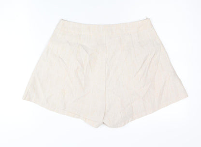 PrettyLittleThing Women’s Beige Size 10 Paperbag Pleated Shorts