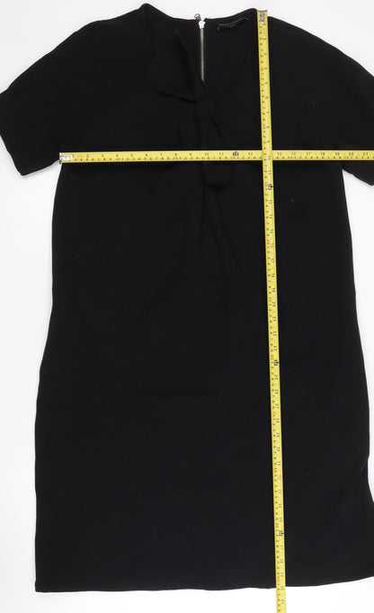 Betty Jackson Studio Women Black Size 12 Shift Bow Detail Dress