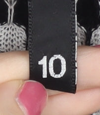 H&M Women Black & White Size 10 V-Neck Henley Knit Jumper