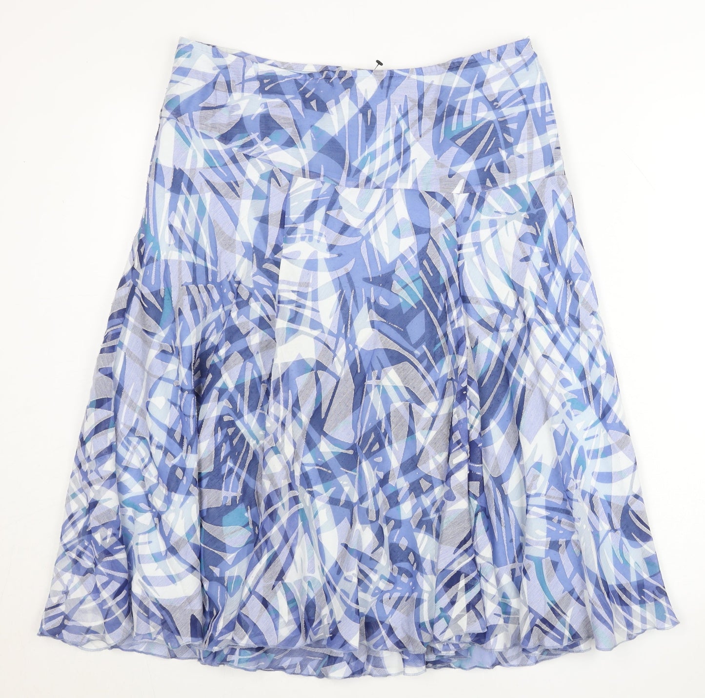 Marks and Spencer Women’s Blue Geometric A-Line Skirt Size 14