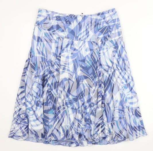 Marks and Spencer Women’s Blue Geometric A-Line Skirt Size 14