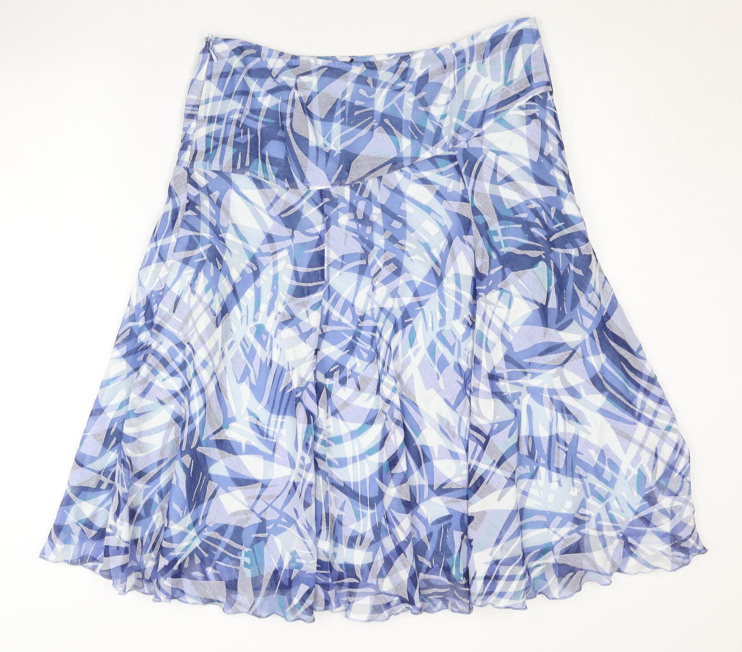 Marks and Spencer Women’s Blue Geometric A-Line Skirt Size 14