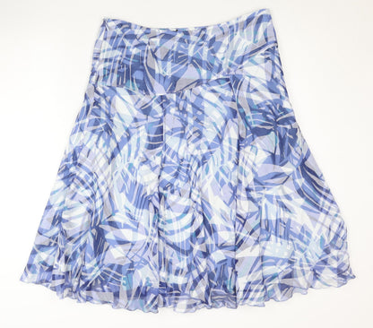 Marks and Spencer Women’s Blue Geometric A-Line Skirt Size 14