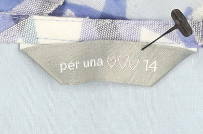 Marks and Spencer Women’s Blue Geometric A-Line Skirt Size 14