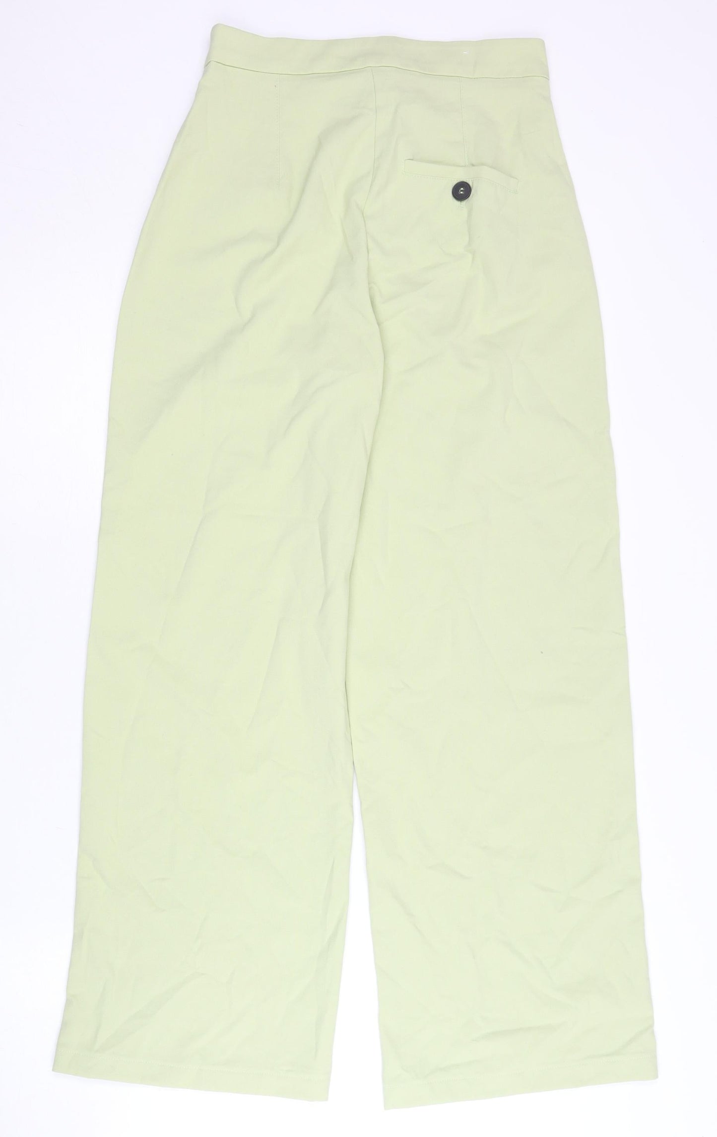 Bershka Women’s Green Wide-Leg High Rise Trousers Size 8