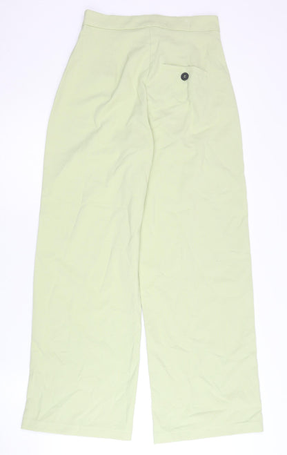 Bershka Women’s Green Wide-Leg High Rise Trousers Size 8