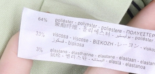 Bershka Women’s Green Wide-Leg High Rise Trousers Size 8