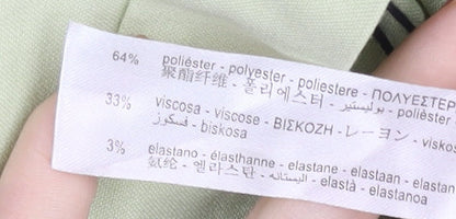 Bershka Women’s Green Wide-Leg High Rise Trousers Size 8