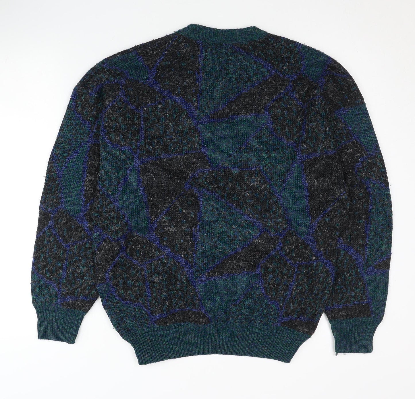 Jeune Homme Mens Multicoloured Wool Blend V-Neck Jumper M
