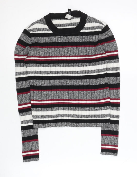 H&M Women’s Multicolour Striped Pullover Jumper Size S Crew Neck