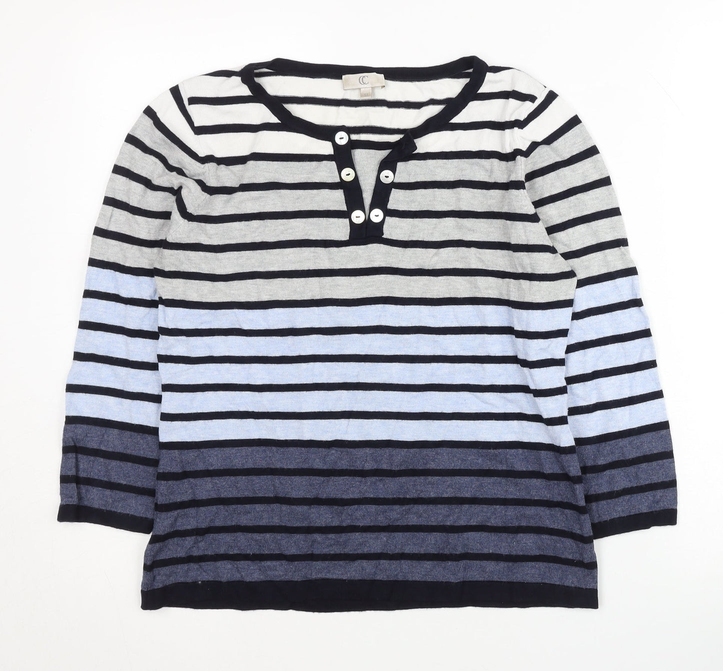 Womens UK Size M CC Multicoloured Henley Jumper