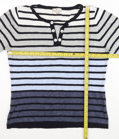 Womens UK Size M CC Multicoloured Henley Jumper