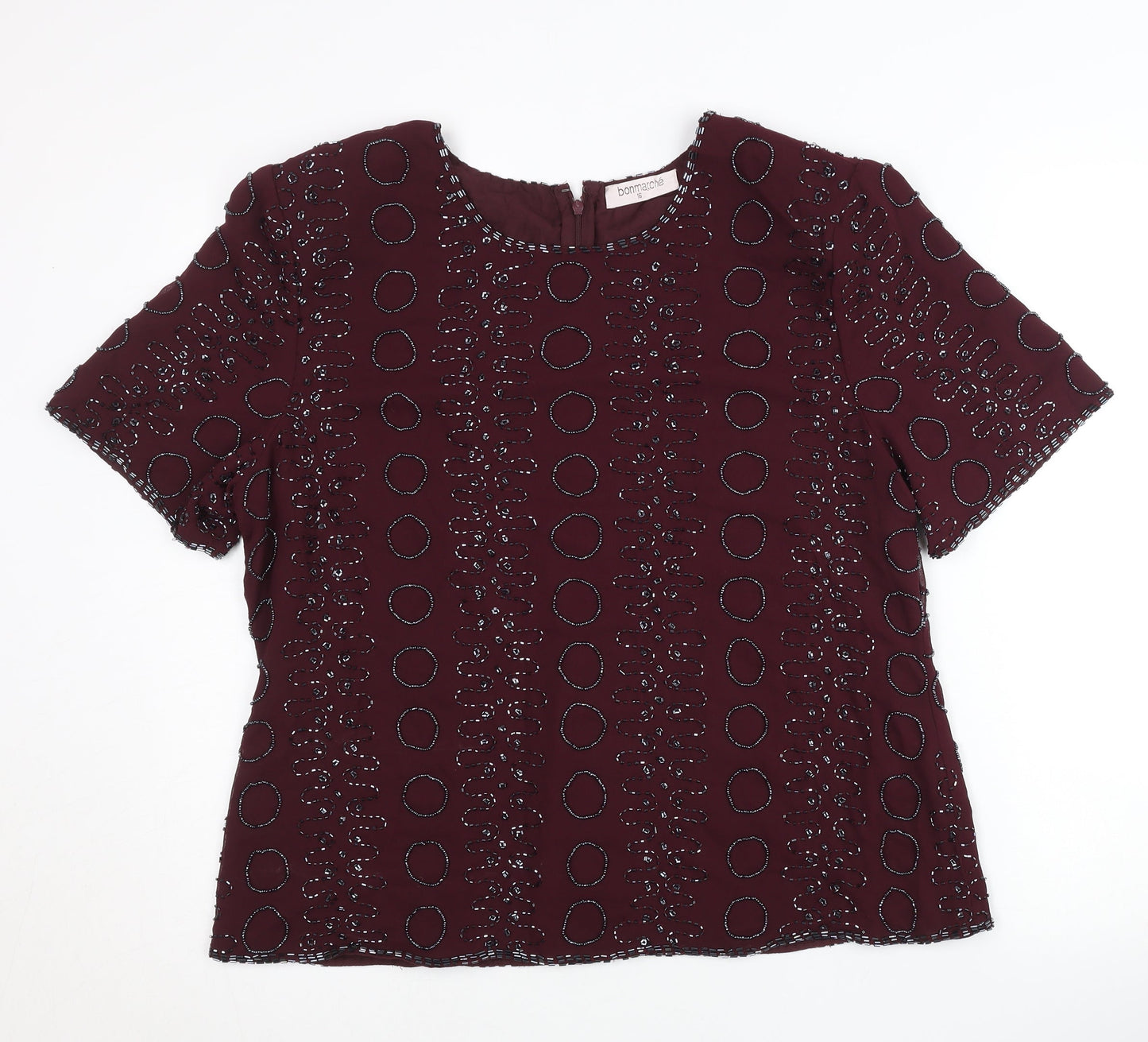 Womens UK Size 16 Bonmarché Red Basic Blouse
