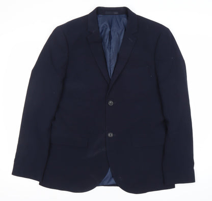 Mens UK Size 40 Topman Regular Blue Suit Jacket