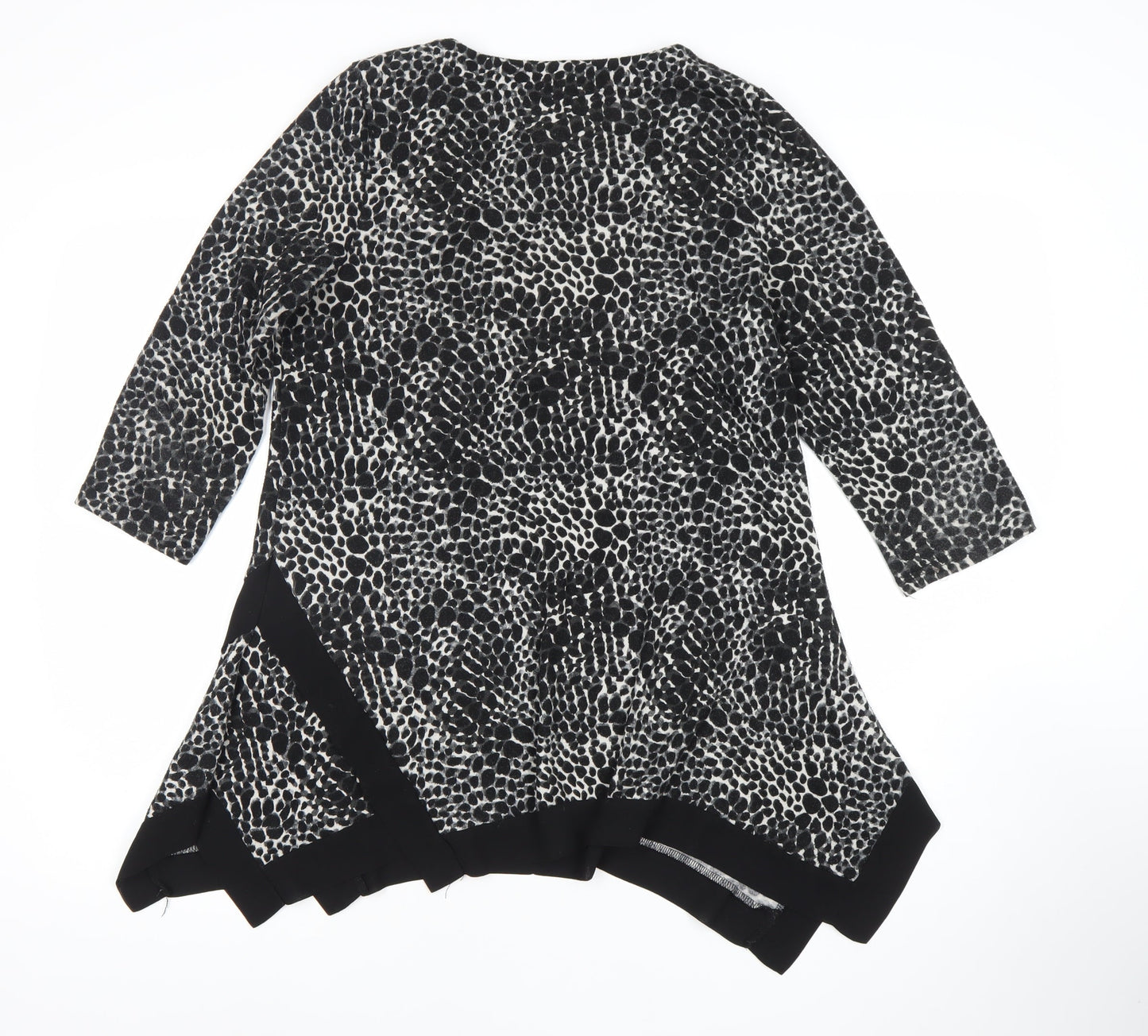 Womens UK Size 10 Apricot Black Tunic Blouse