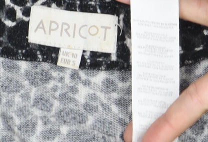 Womens UK Size 10 Apricot Black Tunic Blouse