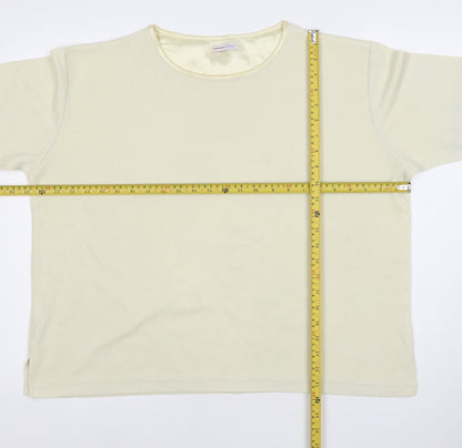 Papaya Women Beige Size 16 Short Sleeve Basic T-Shirt