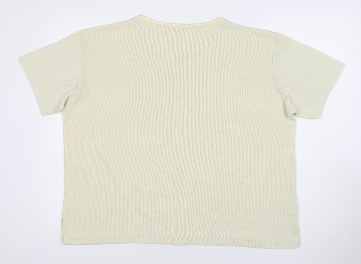 Papaya Women Beige Size 16 Short Sleeve Basic T-Shirt