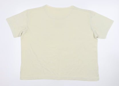Papaya Women Beige Size 16 Short Sleeve Basic T-Shirt