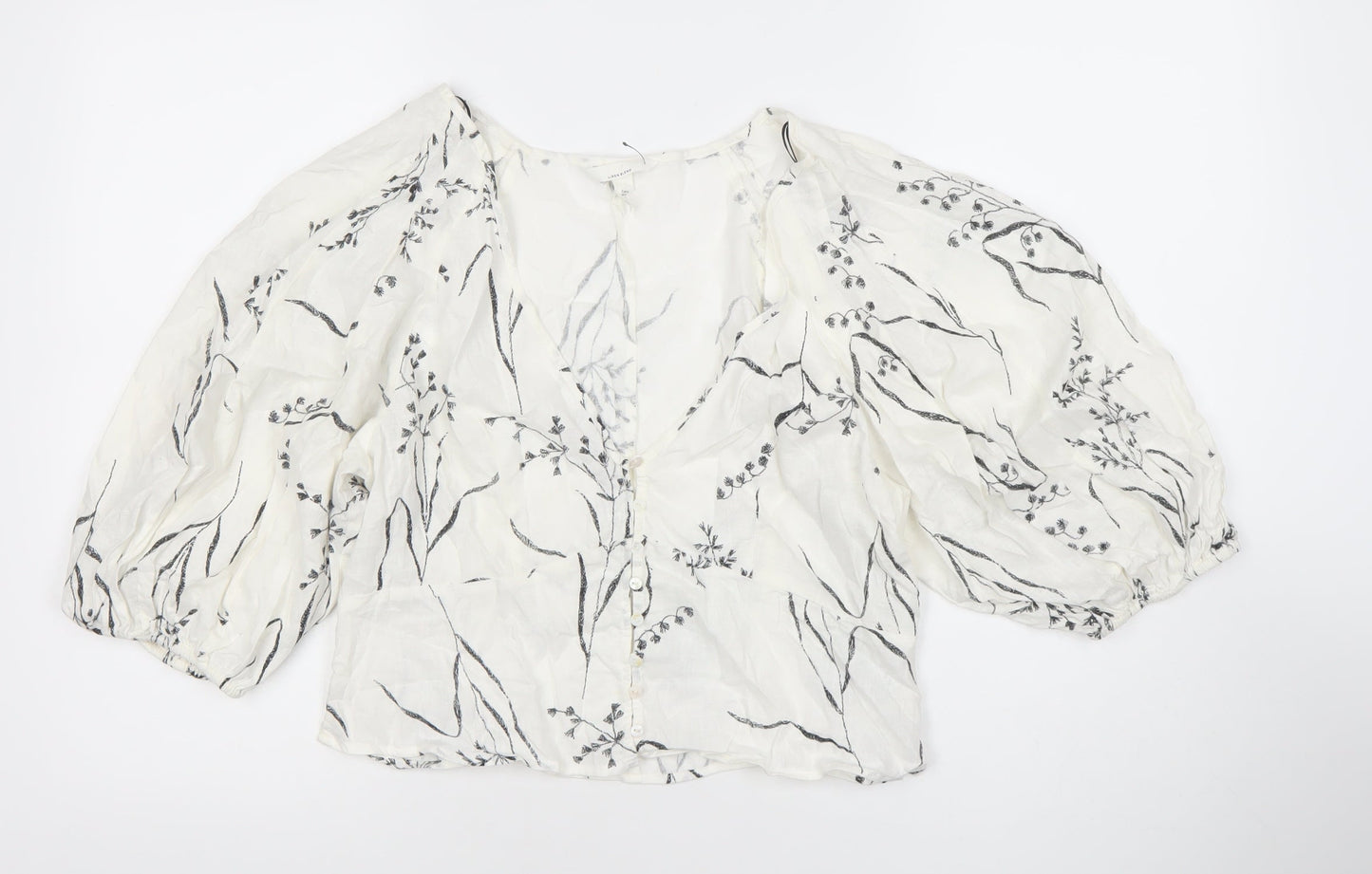 Womens UK Size 12 H&M White Tunic Blouse