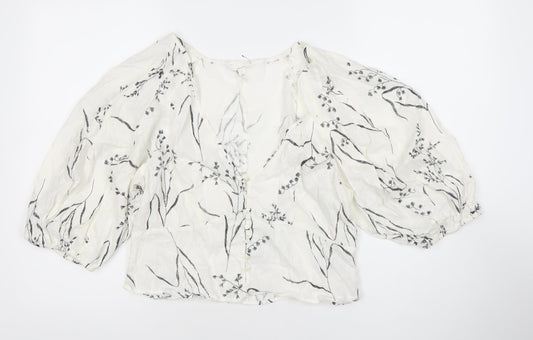 Womens UK Size 12 H&M White Tunic Blouse