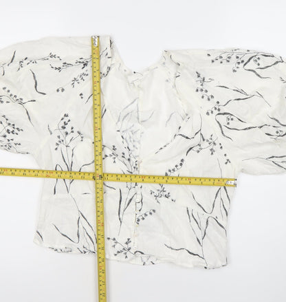 Womens UK Size 12 H&M White Tunic Blouse