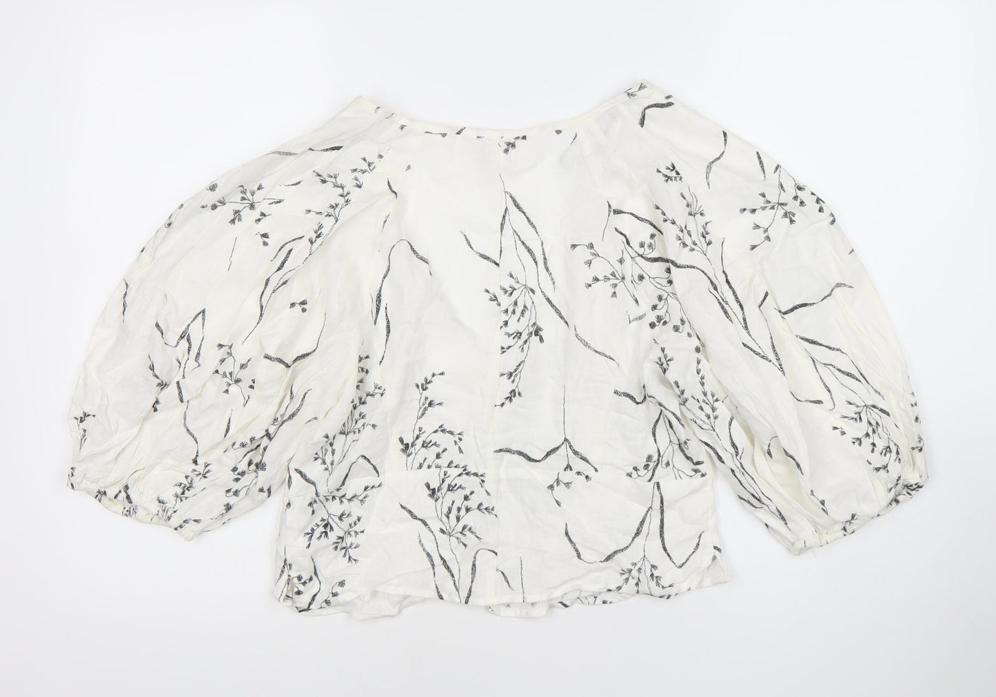 Womens UK Size 12 H&M White Tunic Blouse