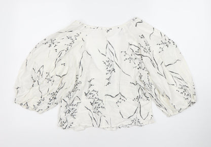 Womens UK Size 12 H&M White Tunic Blouse