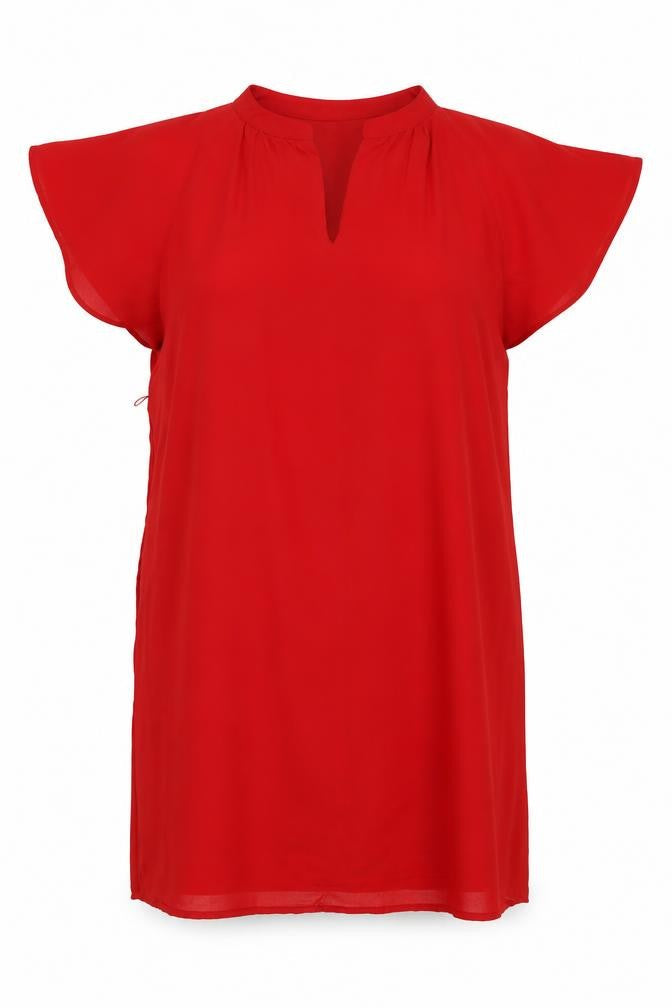 Gap Women's Red Shift Dress Size S Short Kimono Sleeve V-Neck