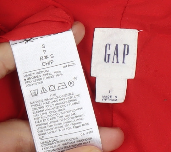 GAP Women's Red Shift Dress Size S Short Kimono Sleeve V-Neck