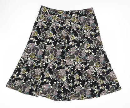 EAST Womens Multicoloured Floral A-Line Skirt Size 10 Knee Length