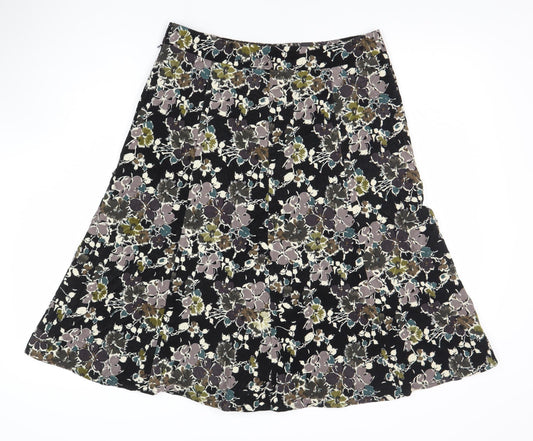 EAST Womens Multicoloured Floral A-Line Skirt Size 10 Knee Length