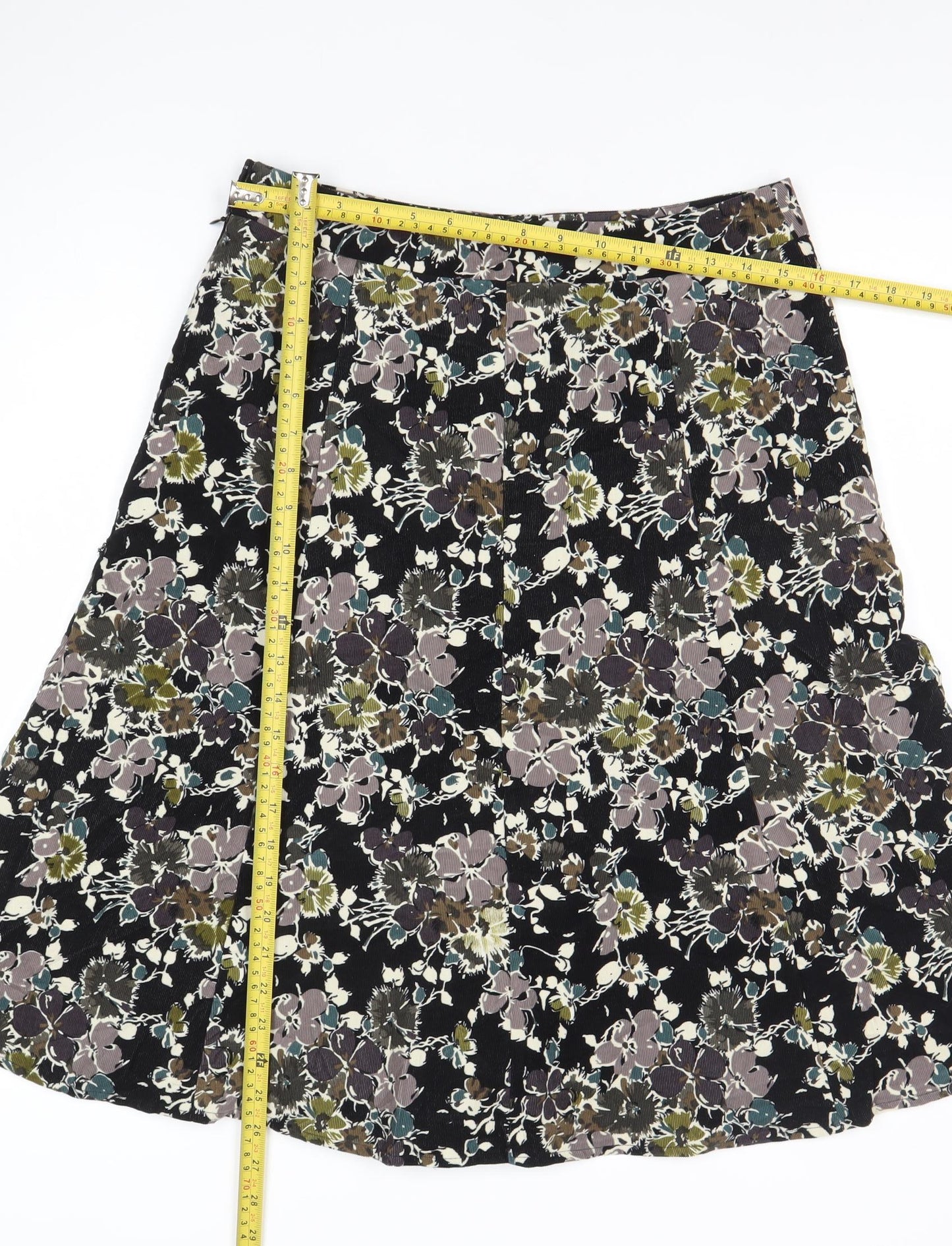 EAST Womens Multicoloured Floral A-Line Skirt Size 10 Knee Length