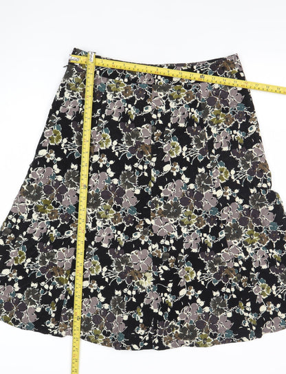 EAST Womens Multicoloured Floral A-Line Skirt Size 10 Knee Length