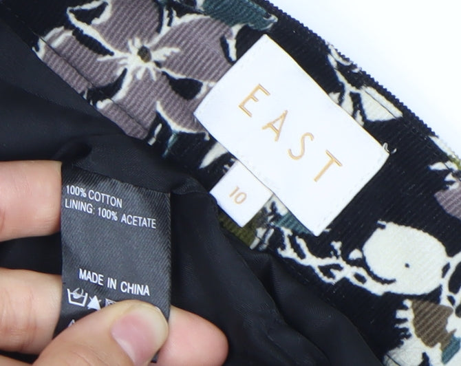 EAST Womens Multicoloured Floral A-Line Skirt Size 10 Knee Length