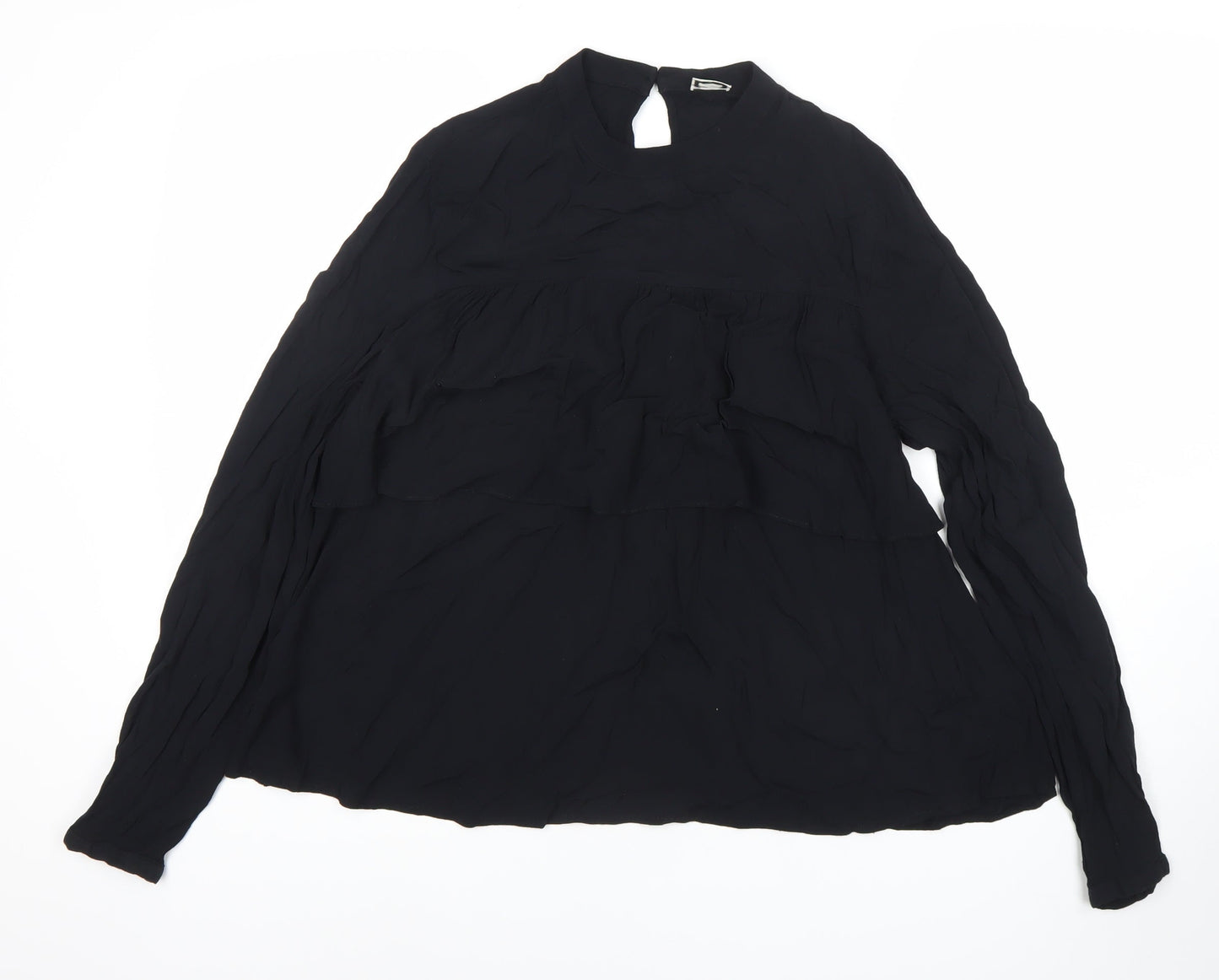 Womens UK Size 12 Pimkie Black Tunic Blouse