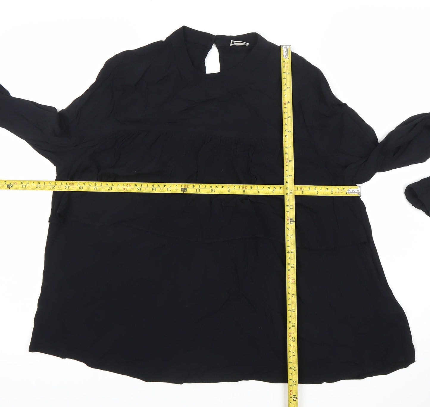 Womens UK Size 12 Pimkie Black Tunic Blouse