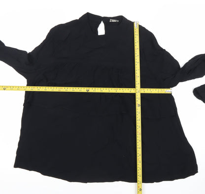 Womens UK Size 12 Pimkie Black Tunic Blouse